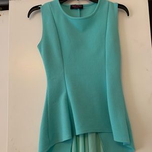 teal flowy tank top